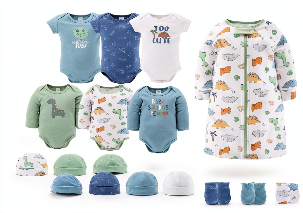 Installing Farallon Brands Baby Boy Layette Set 100% Cotton on a wooden surface